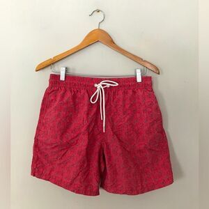 Rod & Gunn | men’s red flamingo swim trunks | size medium